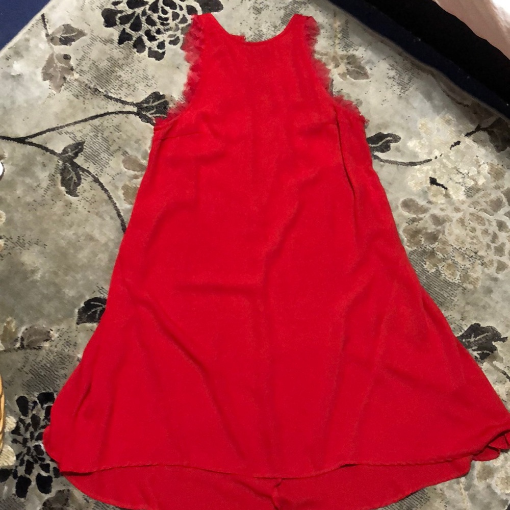 H&M Red Shift Dress with Lace detail